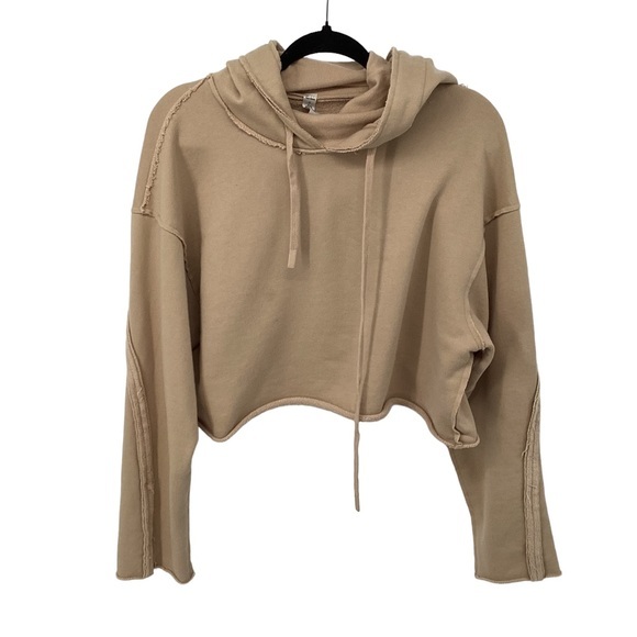 ALO Yoga Tops - Alo Yoga Cropped Protective Hoodie Cream Tan Womens Small